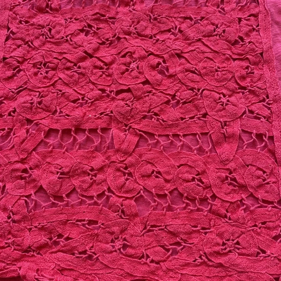 American Eagle‎ Hot Pink Lace Back Crop Tank Top Chest Pocket - Picture 4 of 7